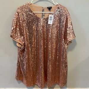 Torrid brand Abbey Champagne Sequin top
